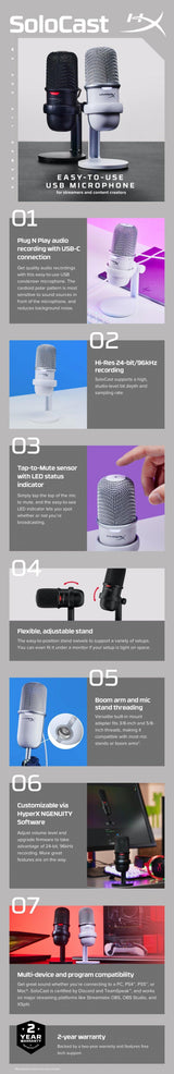 HP USB Microphone | Cardioid Polar Pattern | Tap to Mute Sensor | Streamers | Content Creators | Black (4P5P8AA)