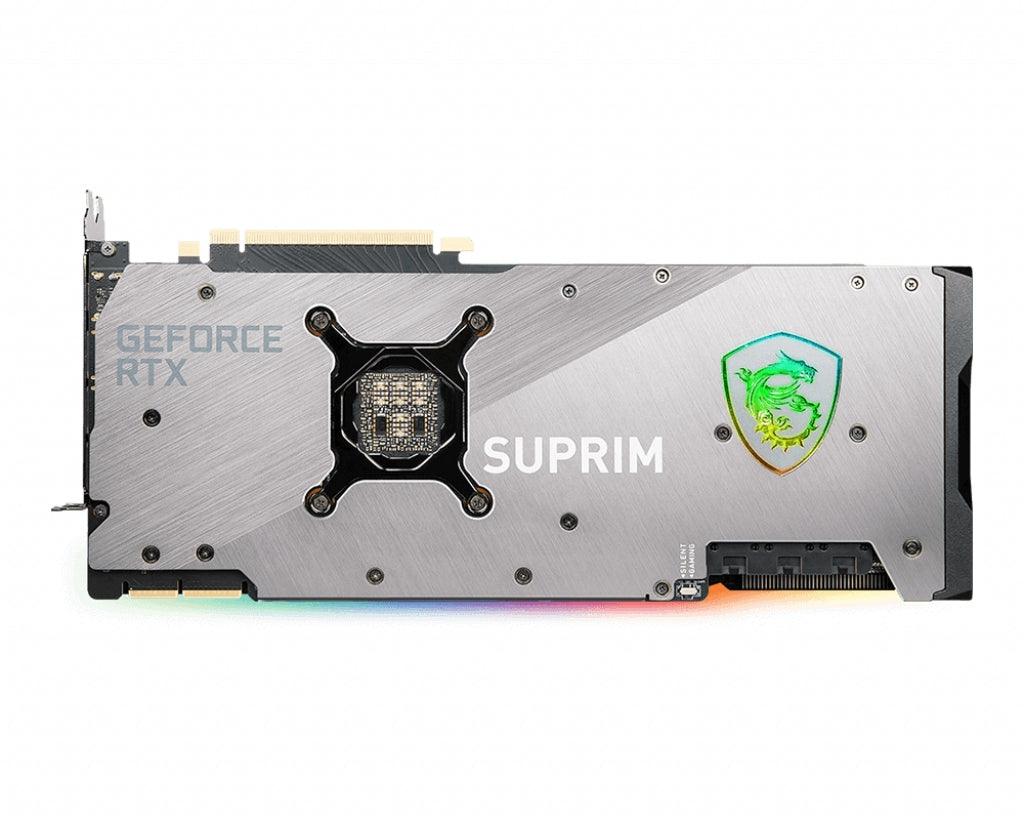 MSI 24GB | GDDR6X | 384-bit | 1860MHz boost clock | 1xHDMI | 3xDisplayPort | RGB (RTX 3090 SUPRIM X 24G)