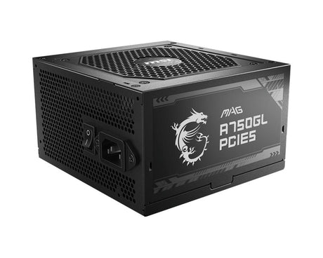 MSI 750W | 47-63Hz | 600W | 2.5A | 0.3A | 120 mm | 80 PLUS Gold | ATX 3.0 (MAG A750GL PCIE5)