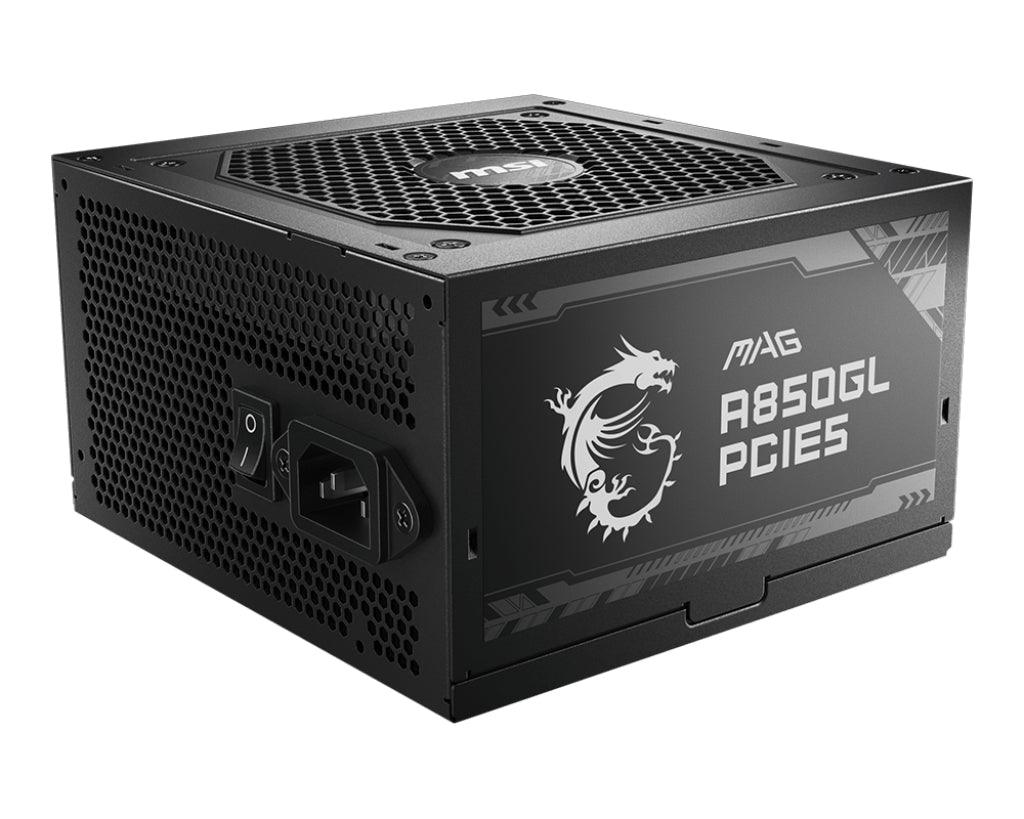 MSI 850W | 47-63Hz | 600W | 2.5A | 0.3A | 120 mm | 80 PLUS Gold | ATX 3.0 (MAG A850GL PCIE5)
