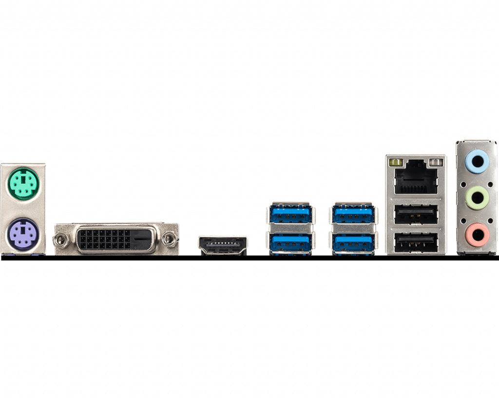 MSI A320M-A PRO | AMD 320 | AM4 | 2x DDR4 | PCIe 3.0 x16 | 1x PCIe 2.0 x1 | DVI-D | SATA | USB 3.2 | m-ATX | 226x187 mm (A320M-A PRO)