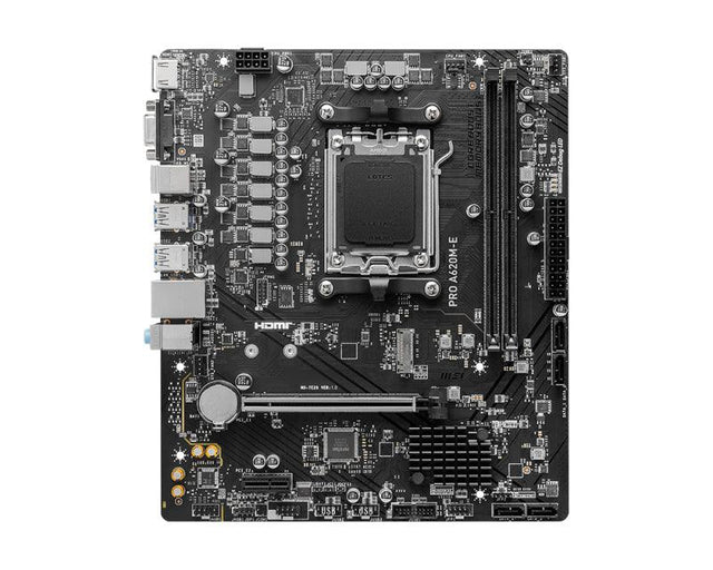 MSI AMD A620 | Socket AM5 | DDR5 2.1 | VGA | PCI-E x16 | PCI-E x1 | M.2 | RTL8111H Gigabit LAN (PRO A620M-E)