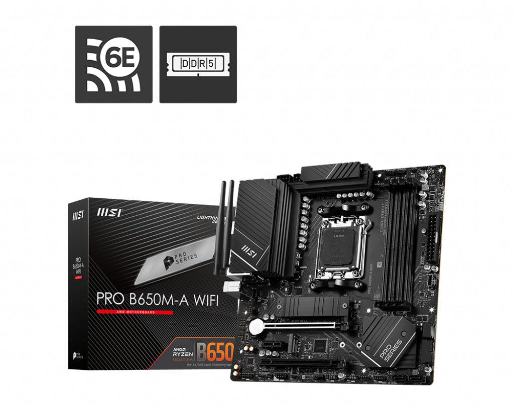 MSI AMD B650 | PRO B650M-A WIFI | AM5 | 4DDR5 | 2PCI-Ex16 | 1PCI-Ex1 | 2M.2 | 4xSATA3 (PRO B650M-A WIFI)