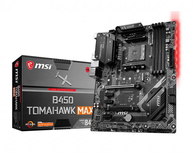 MSI B450 TOMAHAWK MAX | AMD B450 | AM4 | 4x DDR4 | PCIe 3.0 x16 | SATA III | M.2 | DVI-D | USB 3.2 | ATX | 305x244 mm (B450 TOMAHAWK MAX)