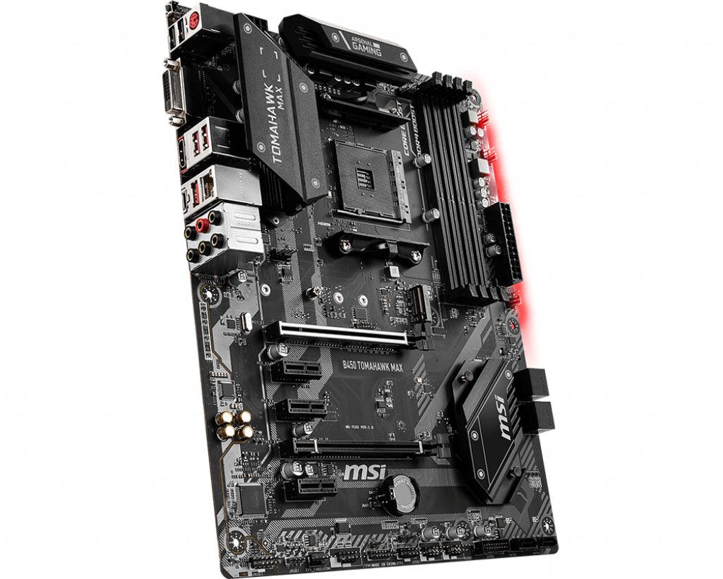 MSI B450 TOMAHAWK MAX | AMD B450 | AM4 | 4x DDR4 | PCIe 3.0 x16 | SATA III | M.2 | DVI-D | USB 3.2 | ATX | 305x244 mm (B450 TOMAHAWK MAX)