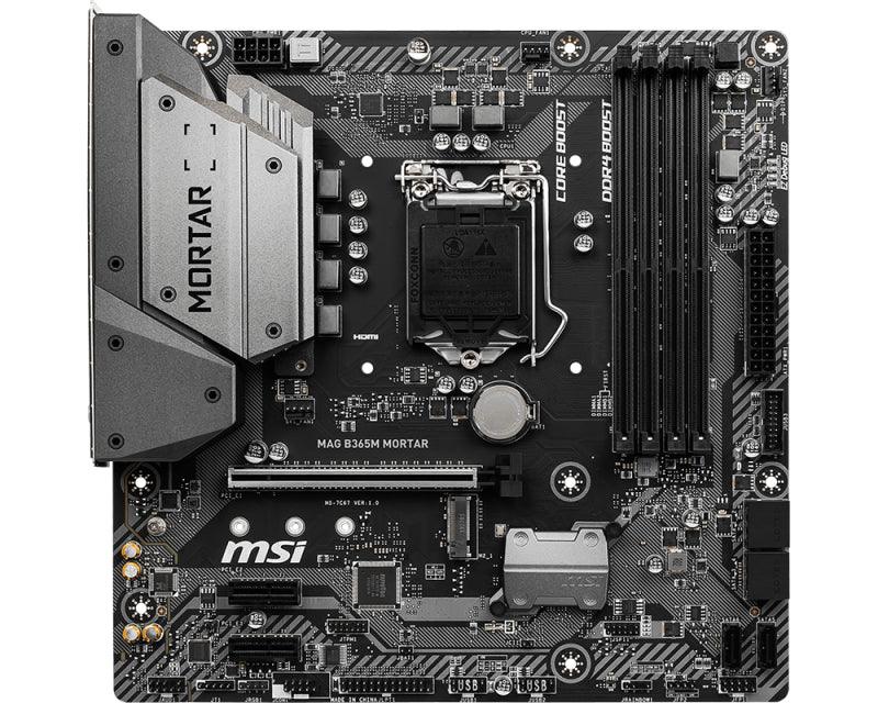 MSI LGA 1151 | Intel B365 Chipset | 4 x DDR4 Max 64GB | PCIe 3.0 x16 | PCIe 3.0 x1 1.4 | SATA 6Gb|s | M.2 | I219-V Gigabit LAN (B365M MORTAR)