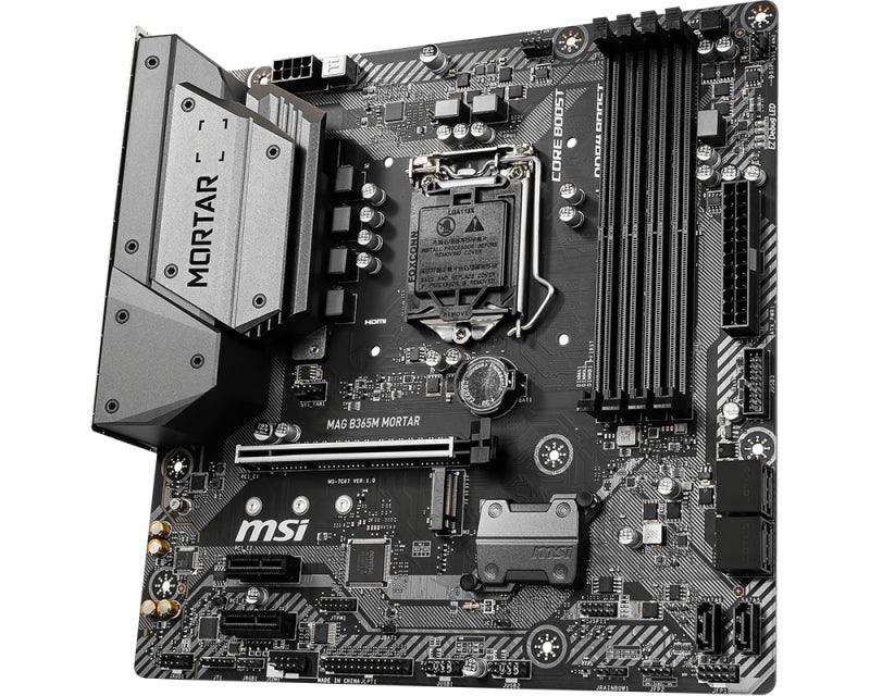 MSI LGA 1151 | Intel B365 Chipset | 4 x DDR4 Max 64GB | PCIe 3.0 x16 | PCIe 3.0 x1 1.4 | SATA 6Gb|s | M.2 | I219-V Gigabit LAN (B365M MORTAR)