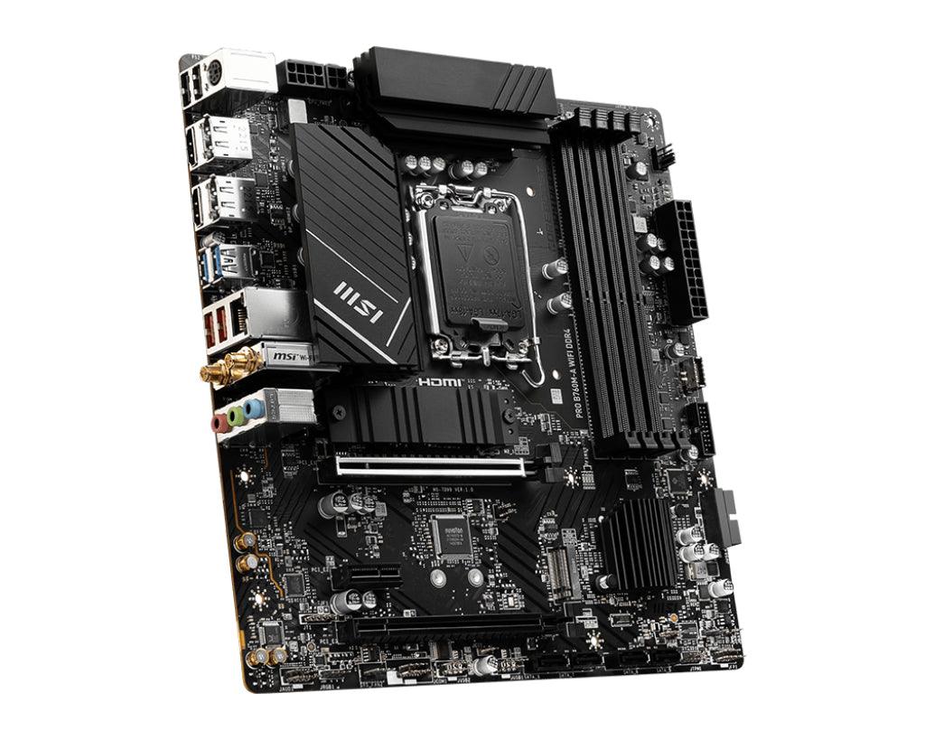 MSI LGA 1700 | Intel B760 | 4x DDR4 | 5333 MHz | 2x HDMI | 2x DisplayPort | 4x SATA 6G | mATX (PRO B760M-A WIFI DDR4)