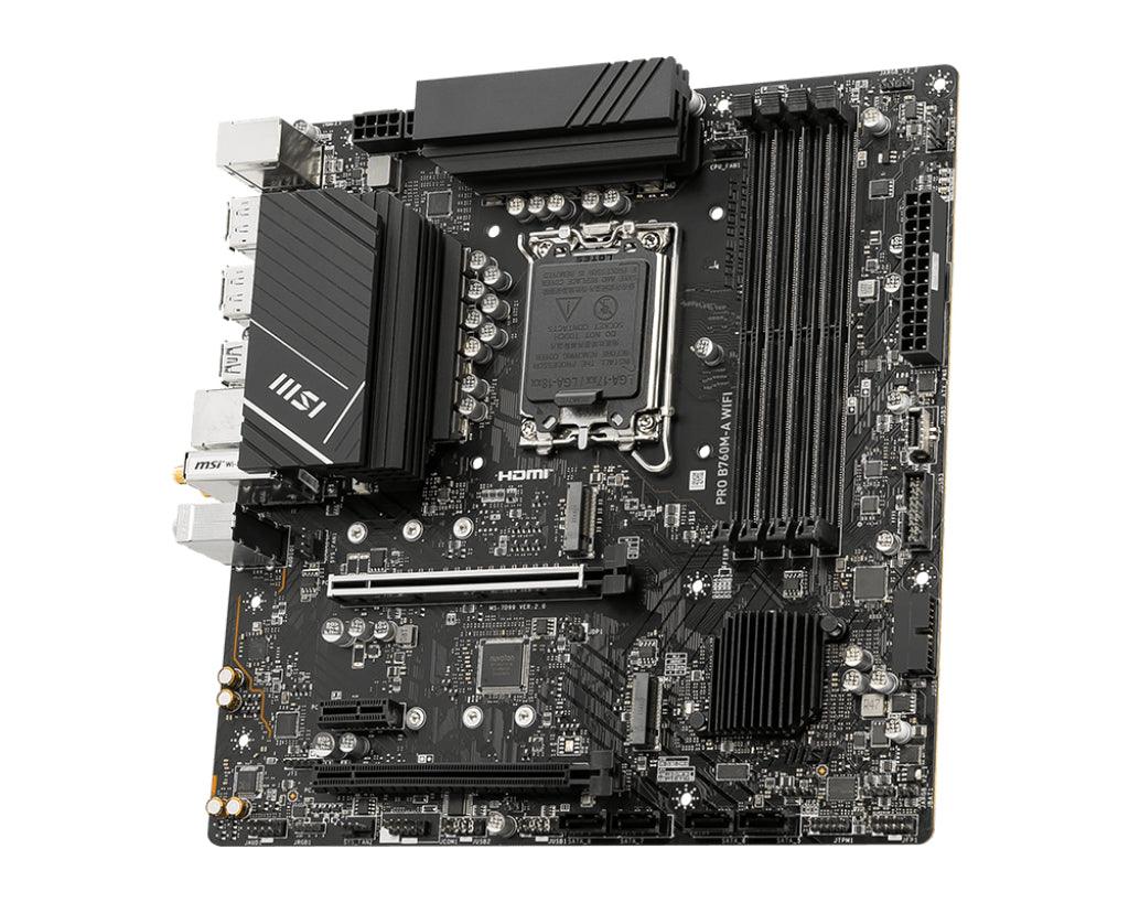 MSI LGA 1700 | Intel B760 | 4x DDR5 | 6800 MHz | 2x HDMI | 2x DisplayPort | 4x SATA 6G | mATX (PRO B760M-A WIFI)