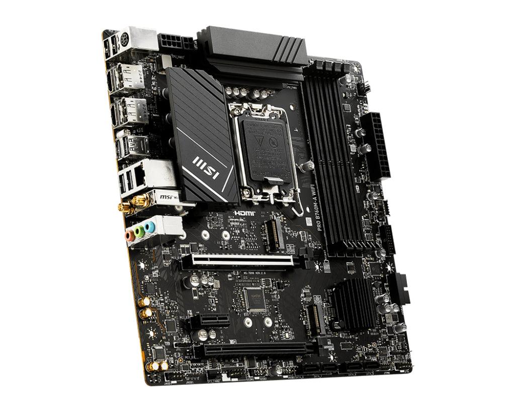 MSI LGA 1700 | Intel B760 | 4x DDR5 | 6800 MHz | 2x HDMI | 2x DisplayPort | 4x SATA 6G | mATX (PRO B760M-A WIFI)