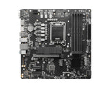 MSI mATX | Intel B760 | LGA 1700 | 12th|13th Gen Intel Core|Pentium Gold|Celeron | 4x DDR5 slots | 192GB Max | 2 x M.2 2280|2260|2242 | 4 x SATA III | Gigabit Ethernet | HDM 1.4 | DisplayPort 1.4 | VGA | 7.1 HD Audio (PRO B760M-P)