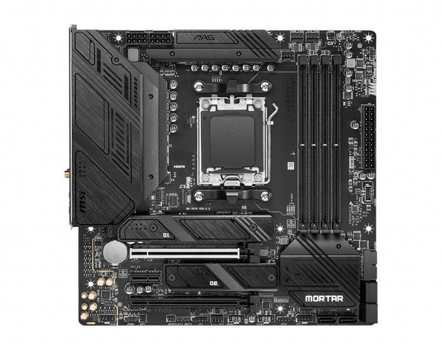 MSI Micro ATX | AMD B650 chipset | Socket AM5 | 4xDDR5 | 7.1ch audio | 2.5-Gigabit LAN | Wi-Fi | Bluetooth 5.2 (MAG B650M MORTAR WIFI)