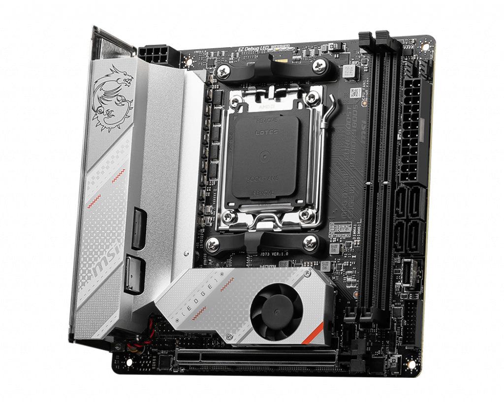 MSI Mini-ITX | AMD B650 chipset | Socket AM5 | 2xDDR5 | 7.1ch audio | 2.5-Gigabit LAN | Wi-Fi | Bluetooth 5.2 (MPG B650I EDGE WIFI)