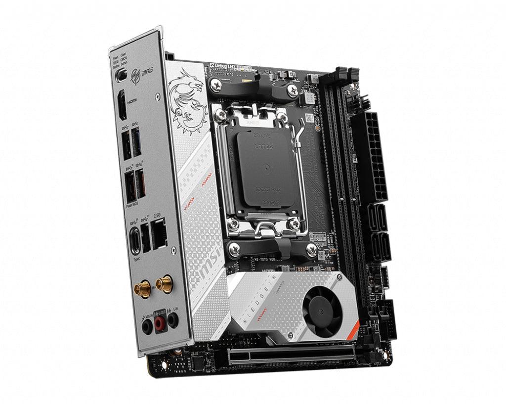 MSI Mini-ITX | AMD B650 chipset | Socket AM5 | 2xDDR5 | 7.1ch audio | 2.5-Gigabit LAN | Wi-Fi | Bluetooth 5.2 (MPG B650I EDGE WIFI)