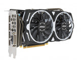 MSI Radeon RX 570 | 1268 MHz | 8GB GDDR5 | 256-bit | DisplayPort x 3 | DL-DVI-D | 150 W | 246 x 130 x 39 mm | 622 g (RADEON RX570 ARMOR 8G OC)