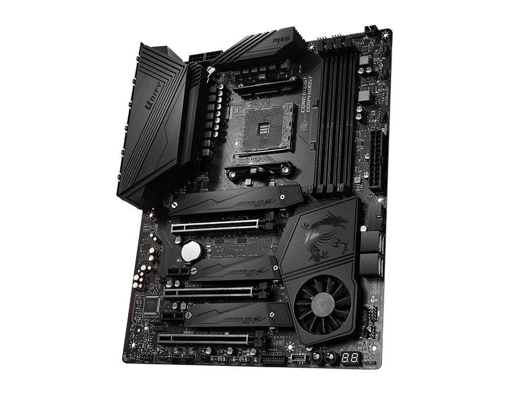 MSI Socket AM4 | AMD X570 Chipset | 4 x DDR4-SDRAM up to 128GB | 1 x RJ-45 | 4 x SATA III | 3 x M.2(M) | UEFI AMI | ATX (MEG X570 UNIFY)