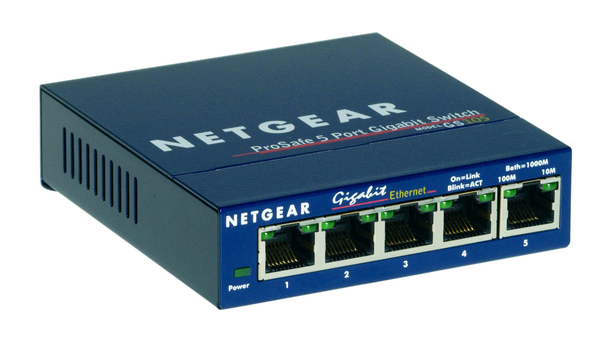 NETGEAR ProSafe Gigabit Ethernet Desktop Switch - 5 RJ-45 ports (GS105AU)