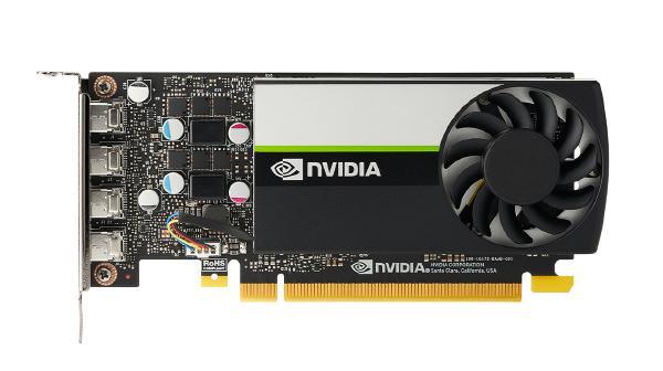 NVIDIA T1000, 8GB, GDDR6 128-bit, 160GB/s, PCIe 3.0 x 16, Single Slot, 4x Mini DisplayPort 1.4, 50W, Turing, 3YR Warranty