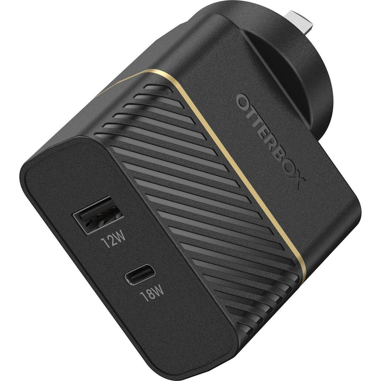 OTTERBOX 30W Dual Port Premium Fast PD Wall Charger - Black (78-80029),1x USB-A (12W), 1x USB-C (18W),Compact,Up to 3.6X faster charging, Travel-Ready