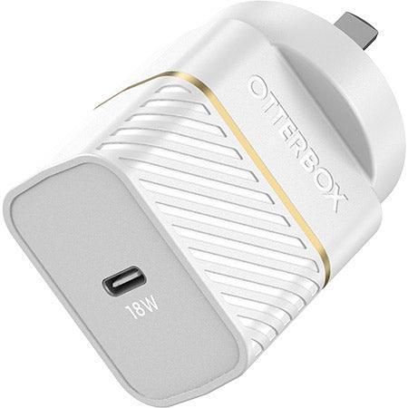 OtterBox AU/NZ Wall Charger 18W - 1X USB-C 18W USB-PD 3.0, Cloud Dust White