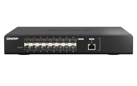 QNAP 16x 25GbE SFP28 | 1x 10GbE RJ45 | Web Managed | 100-240VAC | 50|60 Hz | 2.15 kg (QSW-M5216-1T)