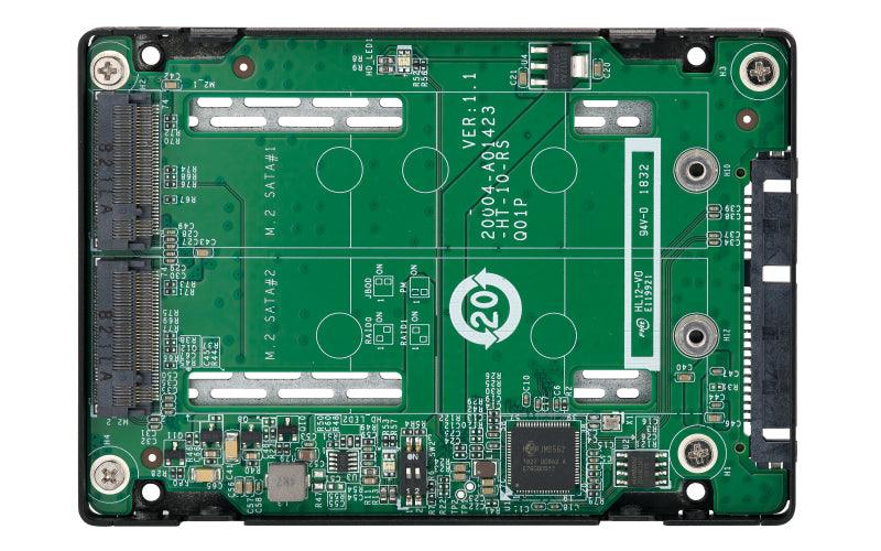 QNAP 2 x M.2 2280 SATA 6Gbps SSD | RAID 0|1 | 100.5 x 69.9 x 9.5 mm | 0.1 kg (QDA-A2MAR)