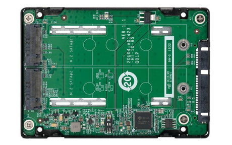 QNAP 2 x M.2 2280 SATA 6Gbps SSD | RAID 0|1 | 100.5 x 69.9 x 9.5 mm | 0.1 kg (QDA-A2MAR)