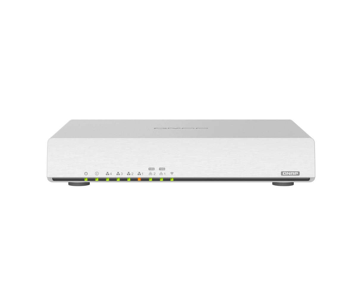 QNAP 2x 10GBASE-T | 4x 1GbE | 2.4G|5G | Qualcomm IPQ8072A Hawkeye 2 Quad-core 2.2 GHz | 1 GB | 4GB eMMC | USB 3.2 | 12V DC | 1.9 kg (QHORA-301W)
