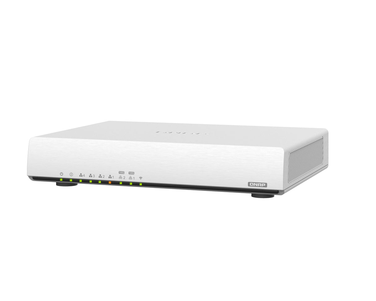 QNAP 2x 10GBASE-T | 4x 1GbE | 2.4G|5G | Qualcomm IPQ8072A Hawkeye 2 Quad-core 2.2 GHz | 1 GB | 4GB eMMC | USB 3.2 | 12V DC | 1.9 kg (QHORA-301W)