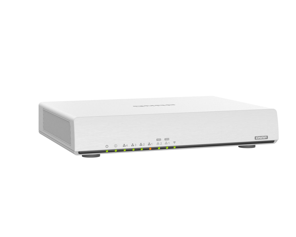 QNAP 2x 10GBASE-T | 4x 1GbE | 2.4G|5G | Qualcomm IPQ8072A Hawkeye 2 Quad-core 2.2 GHz | 1 GB | 4GB eMMC | USB 3.2 | 12V DC | 1.9 kg (QHORA-301W)