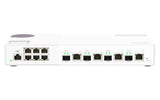 QNAP 4 x SFP+|RJ45 | 6 x RJ-45 | Web | 16K | 110Gbps | 1.15 kg (QSW-M2106-4C)