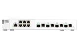 QNAP 4 x SFP+|RJ45 | 6 x RJ-45 | Web | 16K | 110Gbps | 1.15 kg (QSW-M2106-4C)