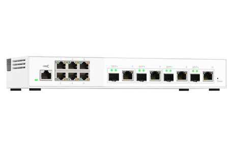 QNAP 4 x SFP+|RJ45 | 6 x RJ-45 | Web | 16K | 110Gbps | 1.15 kg (QSW-M2106-4C)