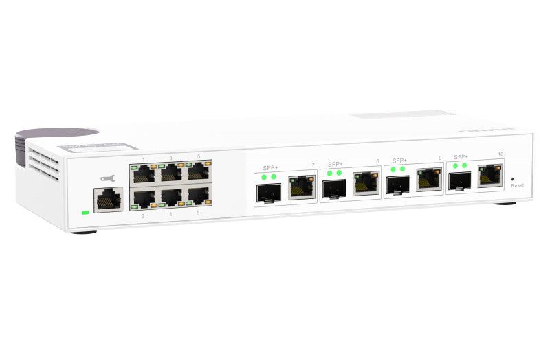 QNAP 4 x SFP+|RJ45 | 6 x RJ-45 | Web | 16K | 110Gbps | 1.15 kg (QSW-M2106-4C)