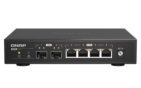QNAP 4x RJ-45 2.5GbE | 2x 10GbE SFP+ | Unmanaged | 12V DC | 1 A | 0.713 kg (QSW-2104-2S)