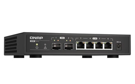 QNAP 4x RJ-45 2.5GbE | 2x 10GbE SFP+ | Unmanaged | 12V DC | 1 A | 0.713 kg (QSW-2104-2S)