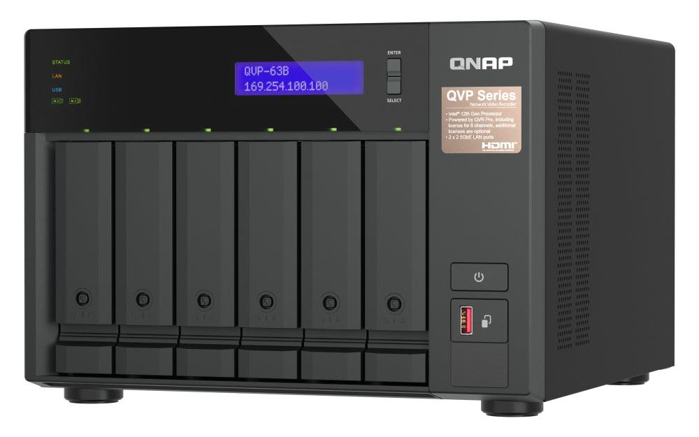 QNAP 6-bay high-performance NVR for SMBs and SOHO (QVP-63B)