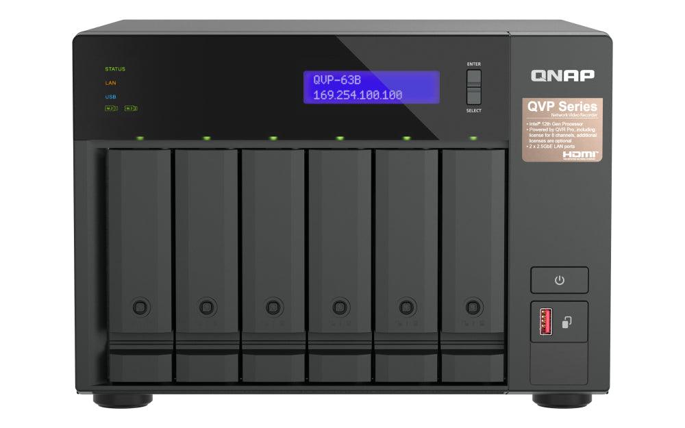 QNAP 6-bay high-performance NVR for SMBs and SOHO (QVP-63B)