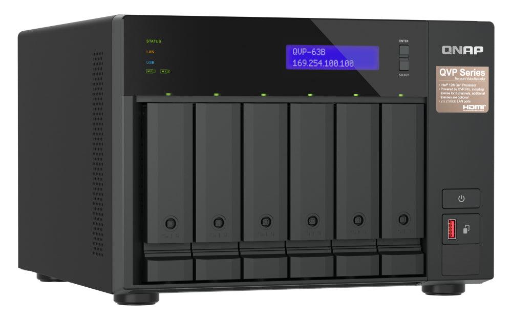 QNAP 6-bay high-performance NVR for SMBs and SOHO (QVP-63B)