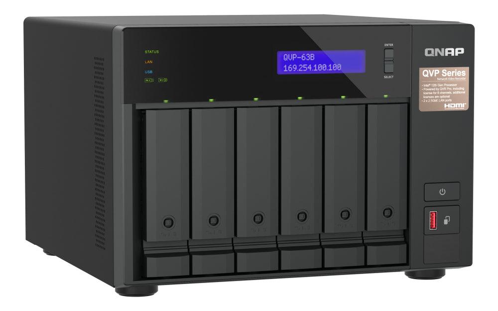 QNAP 6-bay high-performance NVR for SMBs and SOHO (QVP-63B)