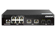 QNAP 6 port 2.5Gbps | 2 ports 10GbE SFP+ | 2 ports 10GbE RJ45 | web managed switch | half-rackmount design | 2 Years WTY (QSW-M2106R-2S2T)