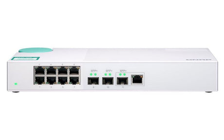 QNAP 8x RJ-45 1GbE | 1x 10GbE SFP+|RJ45 Combo | 2x 10GbE SFP+ | Unmanaged | 100-240 VAC | 50|60 Hz | 0.77 kg (QSW-308-1C)
