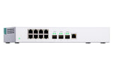 QNAP 8x RJ-45 1GbE | 1x 10GbE SFP+|RJ45 Combo | 2x 10GbE SFP+ | Unmanaged | 100-240 VAC | 50|60 Hz | 0.77 kg (QSW-308-1C)