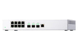 QNAP 8x RJ-45 1GbE | 1x 10GbE SFP+|RJ45 Combo | 2x 10GbE SFP+ | Unmanaged | 100-240 VAC | 50|60 Hz | 0.77 kg (QSW-308-1C)