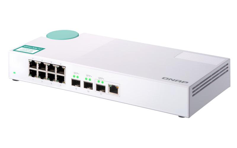 QNAP 8x RJ-45 1GbE | 1x 10GbE SFP+|RJ45 Combo | 2x 10GbE SFP+ | Unmanaged | 100-240 VAC | 50|60 Hz | 0.77 kg (QSW-308-1C)