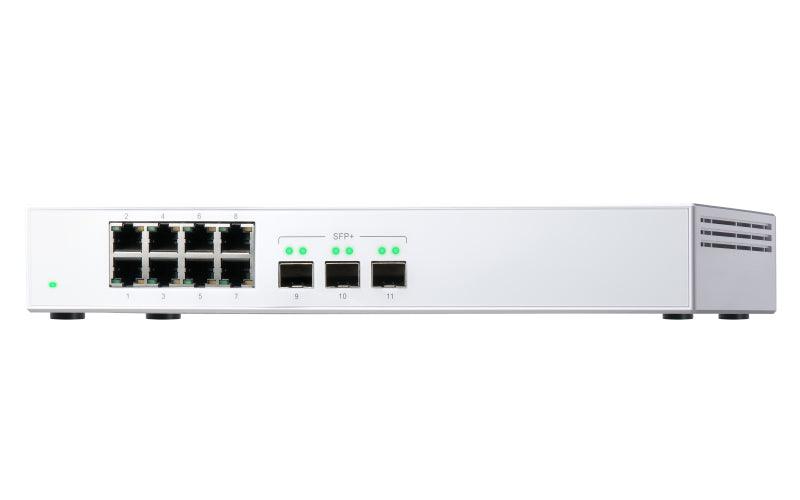 QNAP 8x RJ-45 1GbE | 3x 10GbE SFP+ | Unmanaged | 100-240 VAC | 50|60 Hz | 0.74 kg (QSW-308S)