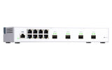 QNAP 8x RJ45 1GbE | 4x 10GbE SFP+ | Web Managed | 100-240VAC | 50|60 Hz | 1.145 kg (QSW-M408S)