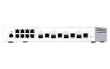 QNAP 8x RJ45 1GbE | 4x 10GbE SFP+|RJ45 Combo | Web Managed | 100-240VAC | 50|60 Hz | 1.15 kg (QSW-M408-4C)