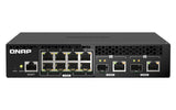 QNAP 8x RJ45 2.5GbE | 2x 10GbE SFP+|RJ45 Combo | Web Managed | 100-240VAC | 50|60 Hz | 43.3 x 207 x 199.5 mm | 1.2 kg (QSW-M2108R-2C)