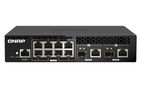 QNAP 8x RJ45 2.5GbE | 2x 10GbE SFP+|RJ45 Combo | Web Managed | 100-240VAC | 50|60 Hz | 43.3 x 207 x 199.5 mm | 1.2 kg (QSW-M2108R-2C)